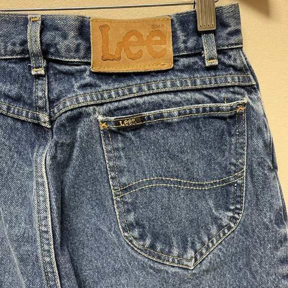 LEE Vintage Distressed Women's High Waisted Rigid Denim Jeans Size 14L - Picture 7 of 13